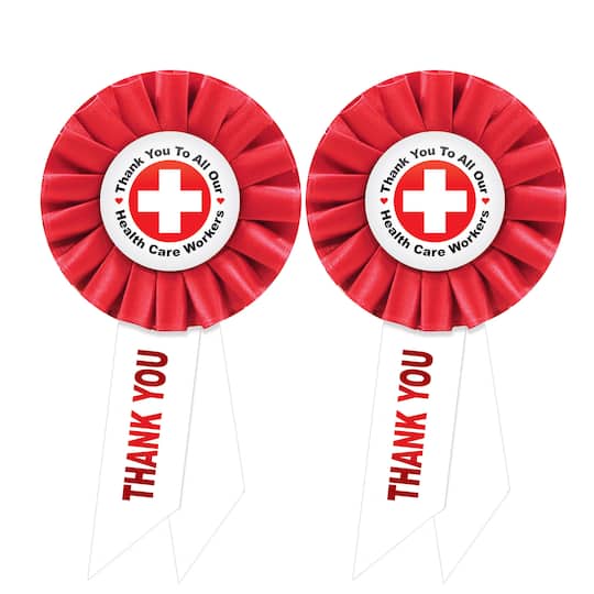 Beistle 6.5" Thank You To All Our Health Care Workers Rosettes, 2ct.